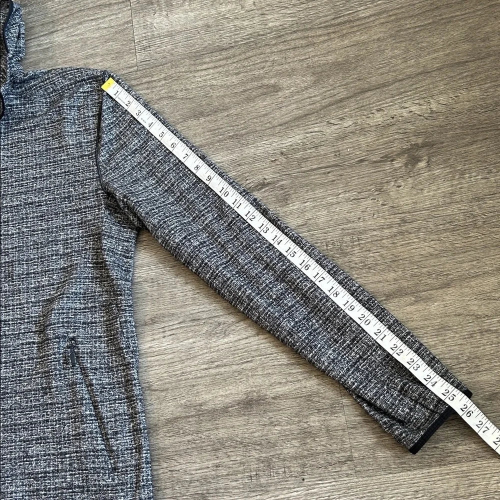 Lululemon Heathered Gray Hooded Full Zip Jacket Thumbholes Size L